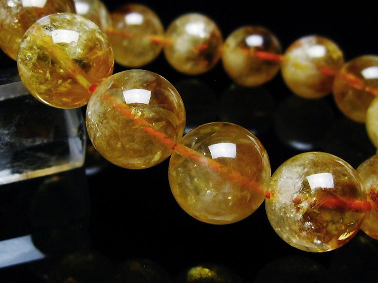 虹入り シトリン ブレスレット 14mm [t366-13432] 3枚目
