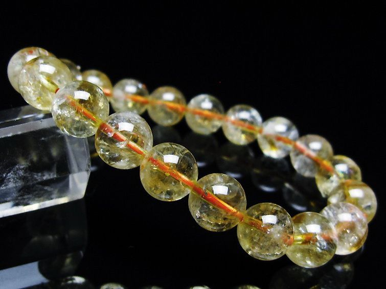 虹入り シトリン ブレスレット 10mm [t366-13450]
