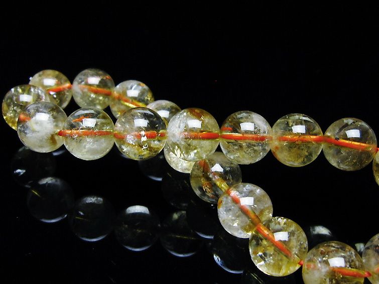 虹入り シトリン ブレスレット 10mm [t366-13450] 2枚目
