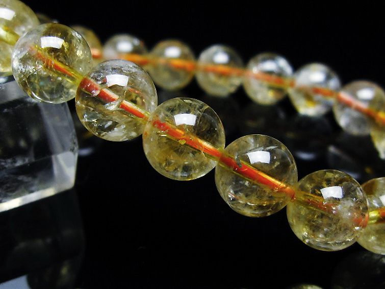 虹入り シトリン ブレスレット 10mm [t366-13450]