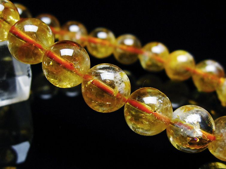 虹入り シトリン ブレスレット 9mm [t366-13476] 3枚目