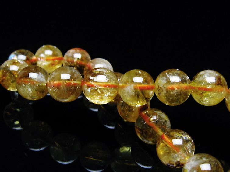 虹入り シトリン ブレスレット 10mm [t366-13505] 2枚目