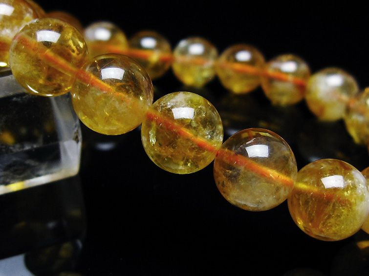 虹入り シトリン ブレスレット 10mm [t366-13510] 3枚目