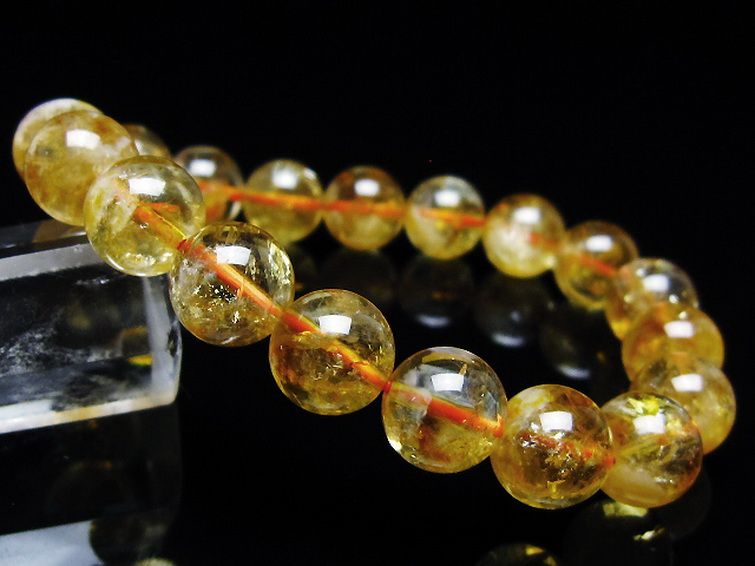 虹入り シトリン ブレスレット 10mm [t366-13520] 1枚目