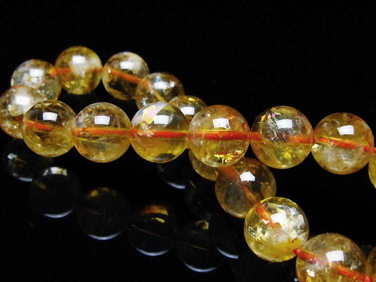 虹入り シトリン ブレスレット 10mm [t366-13525] 2枚目
