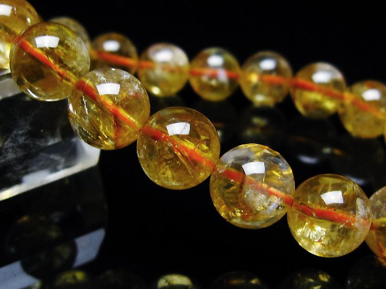 虹入り シトリン ブレスレット 10mm [t366-13525] 3枚目