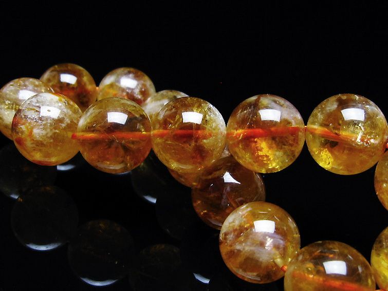 虹入り シトリン ブレスレット 14mm [t366-13554] 2枚目