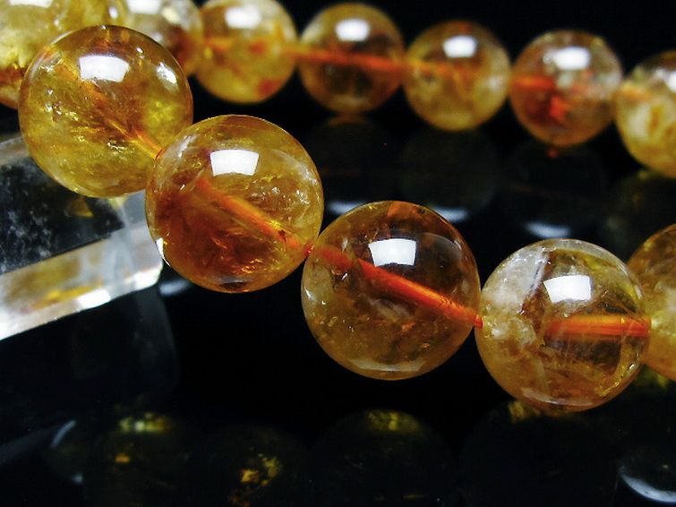虹入り シトリン ブレスレット 14mm [t366-13554] 3枚目