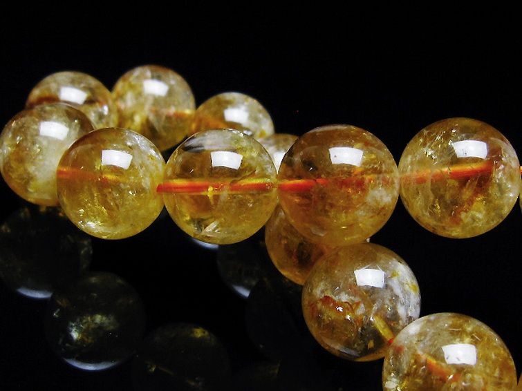 虹入り シトリン ブレスレット 14mm [t366-13561] 2枚目