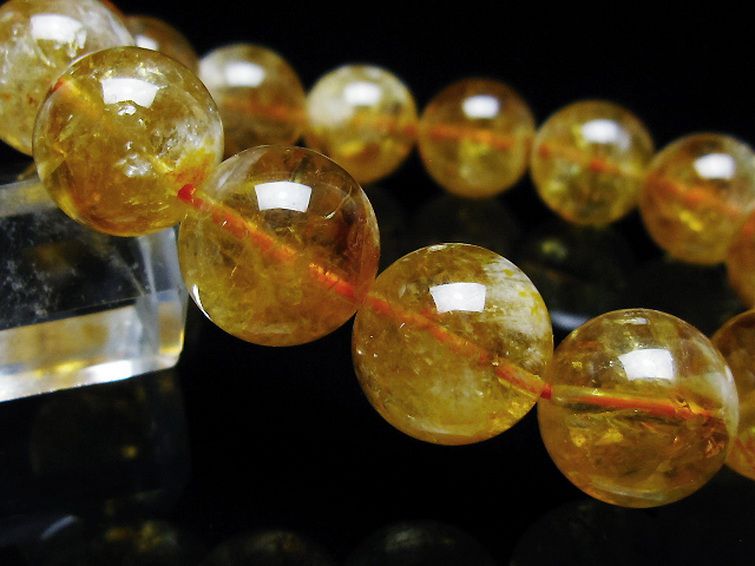 虹入り シトリン ブレスレット 14mm [t366-13561] 3枚目