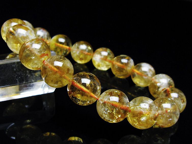 虹入り シトリン ブレスレット 12mm [t366-13577]