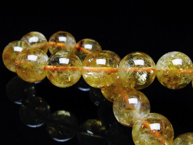 虹入り シトリン ブレスレット 12mm [t366-13577] 2枚目