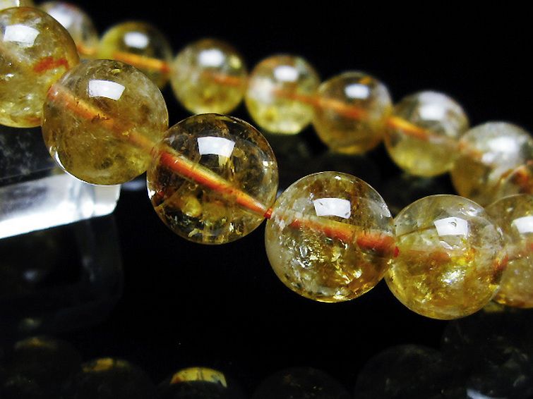 虹入り シトリン ブレスレット 12mm [t366-13577] 3枚目