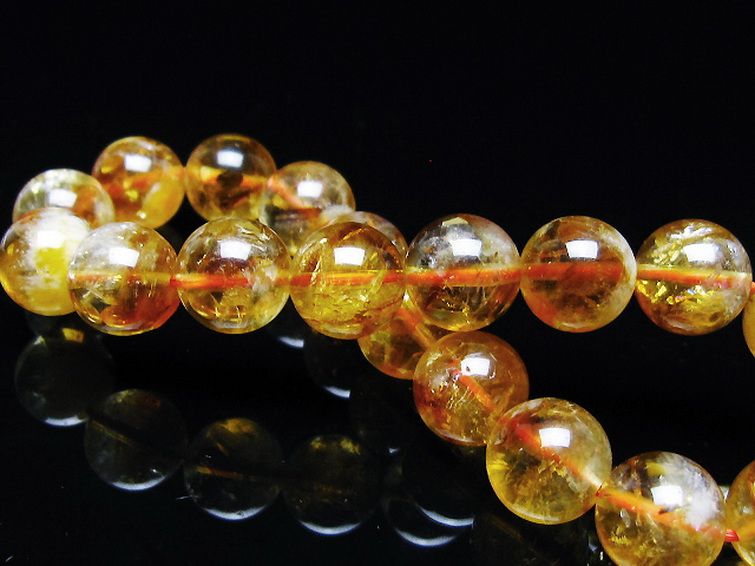 虹入り シトリン ブレスレット 10mm [t366-13580] 2枚目