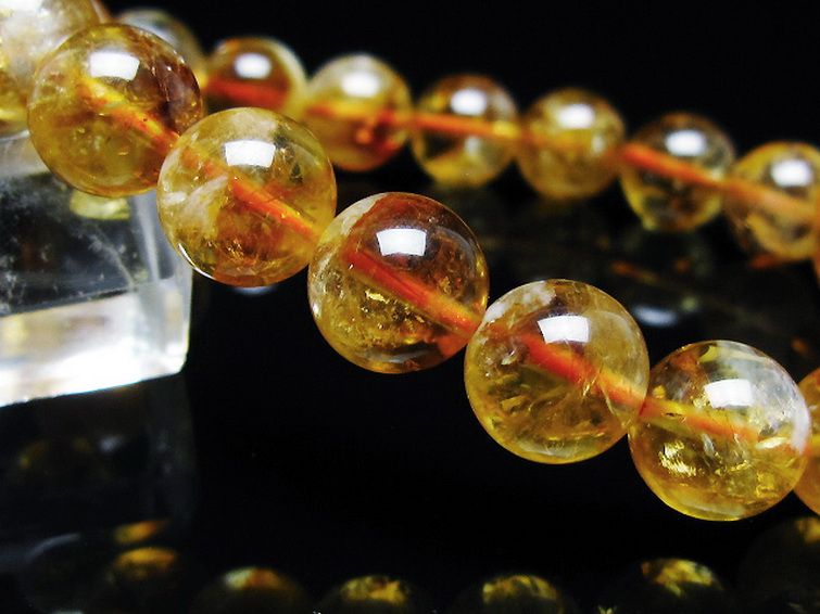 虹入り シトリン ブレスレット 10mm [t366-13580] 3枚目
