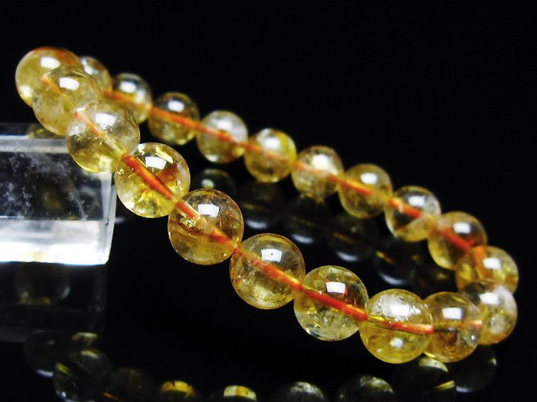 虹入り シトリン ブレスレット 9mm [t366-13587]