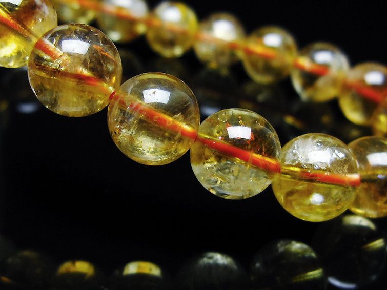 虹入り シトリン ブレスレット 9mm [t366-13587]