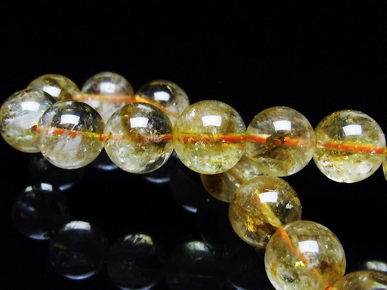虹入り シトリン ブレスレット 11mm [t366-13602] 2枚目