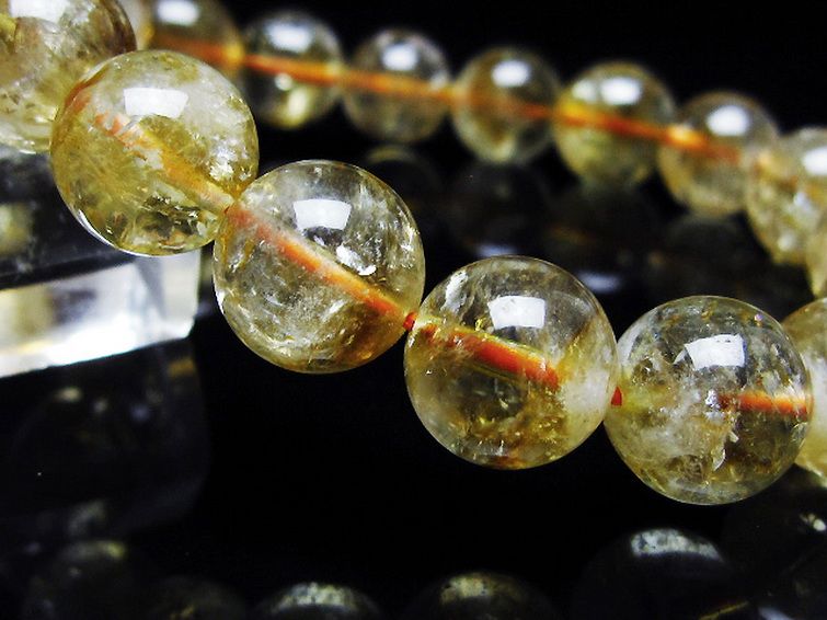 虹入り シトリン ブレスレット 11mm [t366-13602] 3枚目