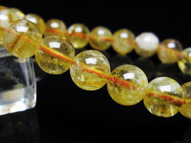 虹入り シトリン ブレスレット 9mm [t366-13611] 3枚目