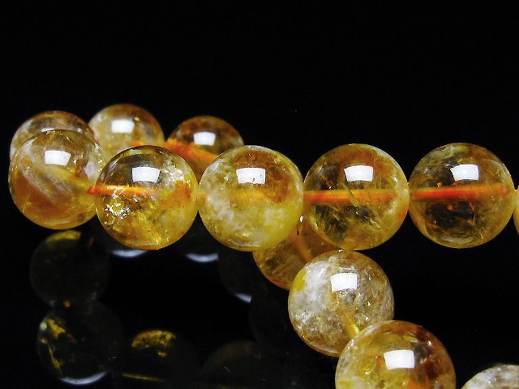虹入り シトリン ブレスレット 13mm [t366-13632] 2枚目