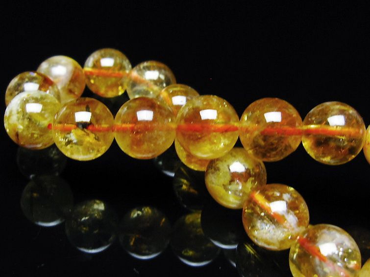 虹入り シトリン ブレスレット 10mm [t366-13637] 2枚目