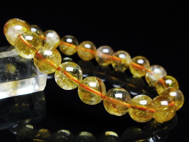 虹入り シトリン ブレスレット 10mm [t366-13647] 1枚目