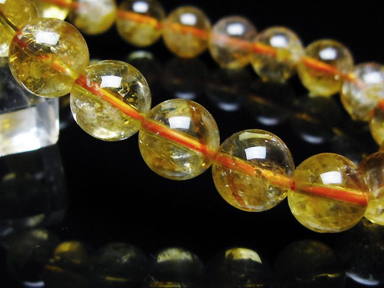 虹入り シトリン ブレスレット 10mm [t366-13647] 2枚目