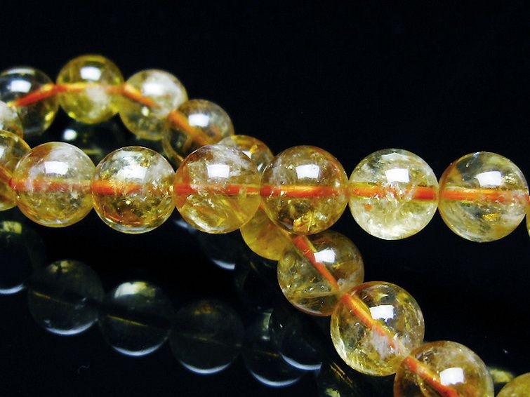 虹入り シトリン ブレスレット 9mm [t366-13654] 2枚目