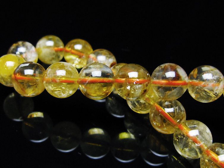 虹入り シトリン ブレスレット 9mm [t366-13660] 2枚目