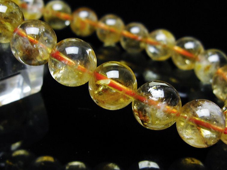 虹入り シトリン ブレスレット 9mm [t366-13660] 3枚目