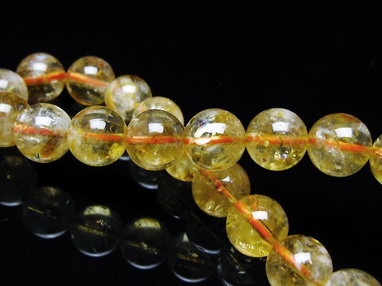 虹入り シトリン ブレスレット 9mm [t366-13664] 2枚目
