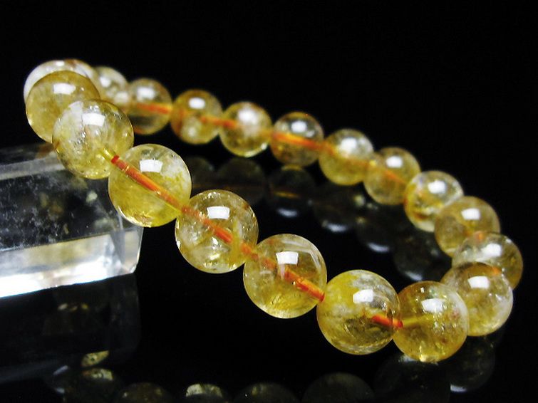虹入り シトリン ブレスレット 10mm [t366-13675] 1枚目