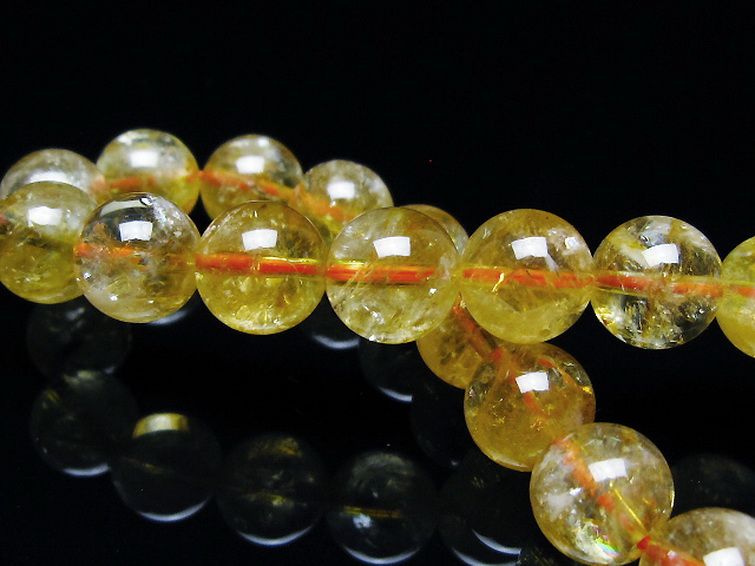 虹入り シトリン ブレスレット 10mm [t366-13675] 2枚目