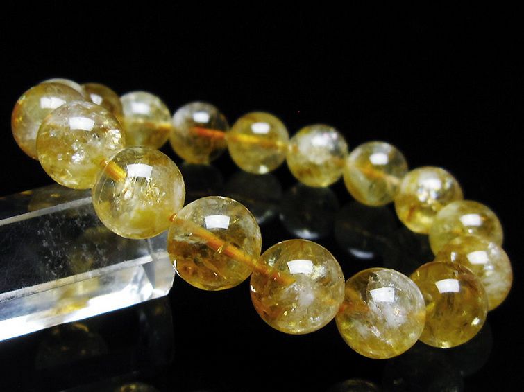 虹入り シトリン ブレスレット 12mm [t366-13681] 1枚目