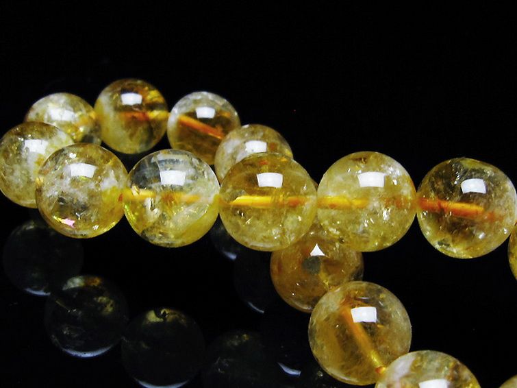 虹入り シトリン ブレスレット 12mm [t366-13681] 2枚目
