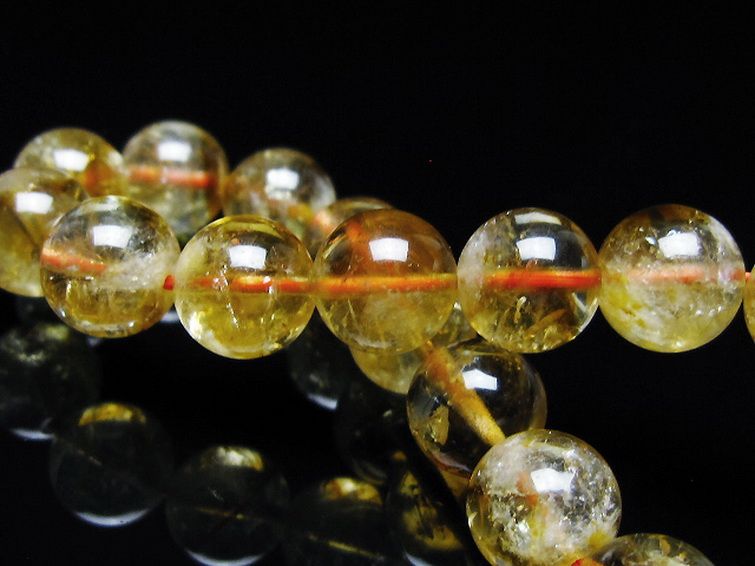 虹入り シトリン ブレスレット 11mm [t366-13688] 2枚目