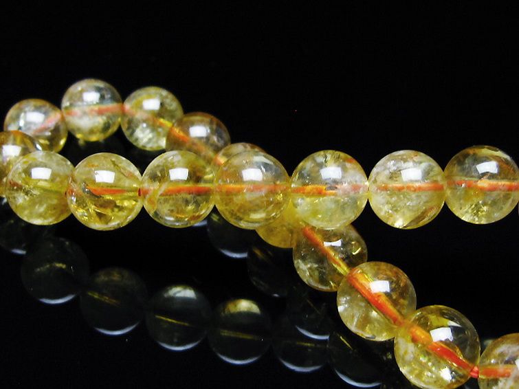 虹入り シトリン ブレスレット 9mm [t366-13692] 2枚目