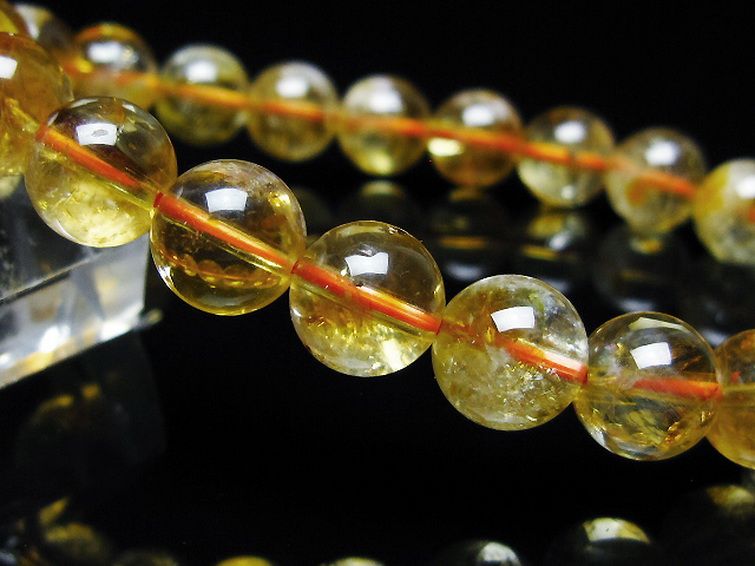 虹入り シトリン ブレスレット 9mm [t366-13694] 3枚目