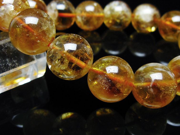 KAMOTAKUさん専用✨美品✨ゼウスシトリン ブレスレット 18mm前後 虹入り シトリン ブレスレット 12mm [t366-13576]