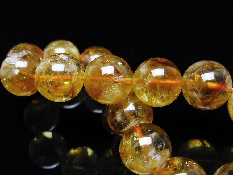 虹入り シトリン ブレスレット 14mm [t366-13704] 2枚目