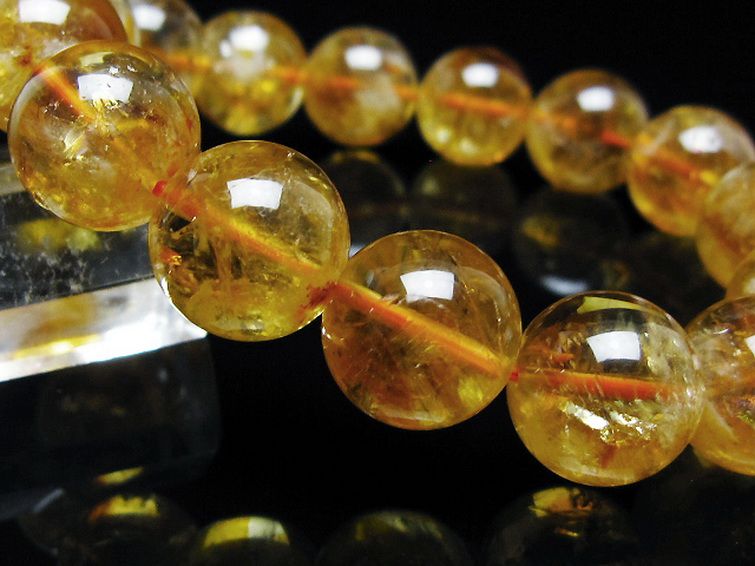 虹入り シトリン ブレスレット 14mm [t366-13704] 3枚目