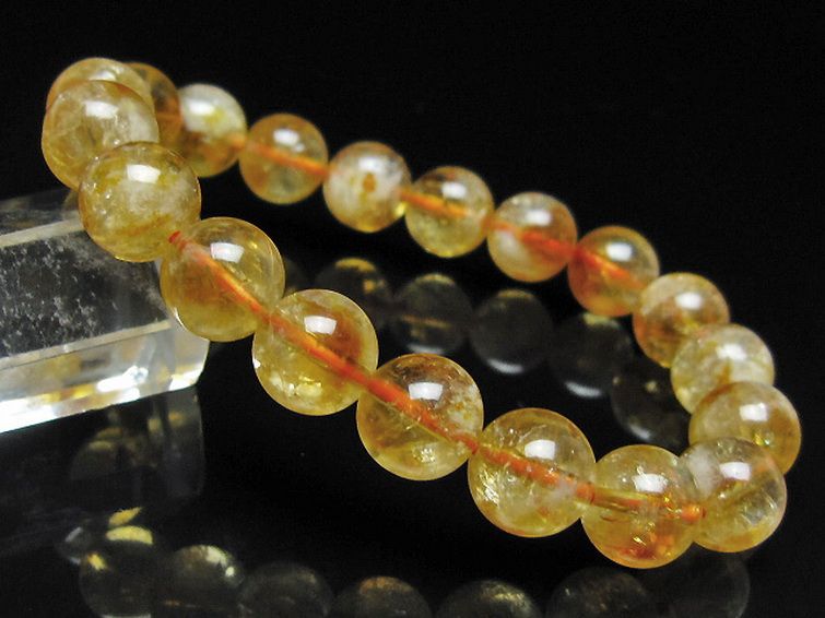 虹入り シトリン ブレスレット 10mm [t366-13797] 1枚目