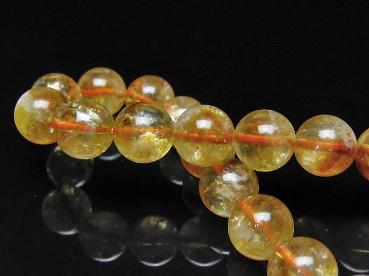 虹入り シトリン ブレスレット 10mm [t366-13797] 2枚目
