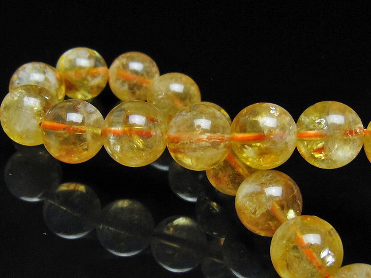 虹入り シトリン ブレスレット 11mm [t366-13831] 2枚目