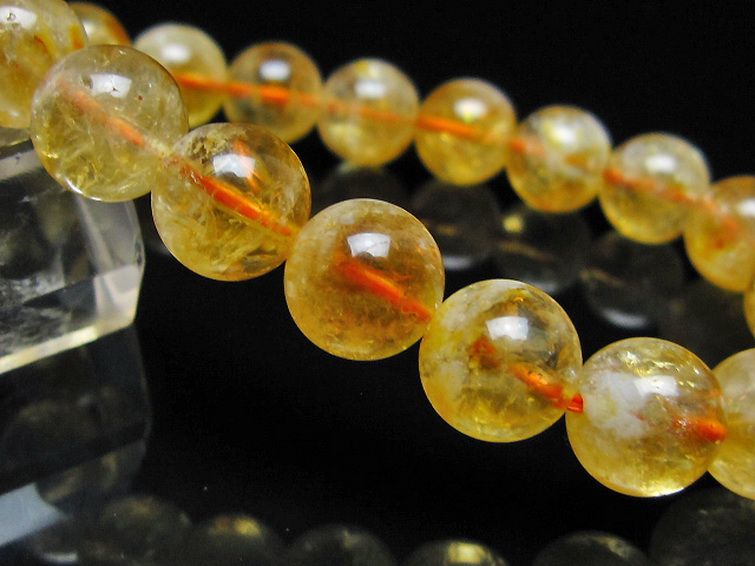 虹入り シトリン ブレスレット 11mm [t366-13831] 3枚目