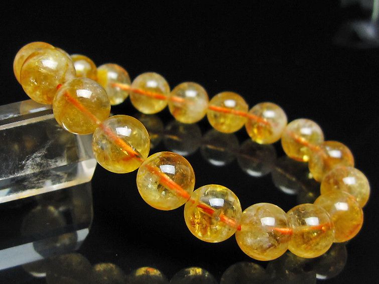 虹入り シトリン ブレスレット 11mm [t366-13834] 1枚目