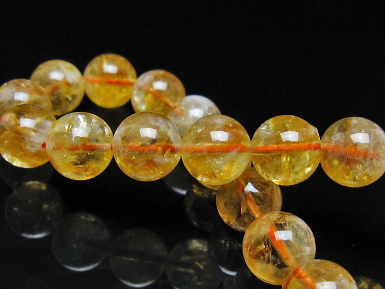 虹入り シトリン ブレスレット 11mm [t366-13834] 2枚目
