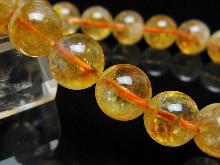 虹入り シトリン ブレスレット 11mm [t366-13834] 3枚目