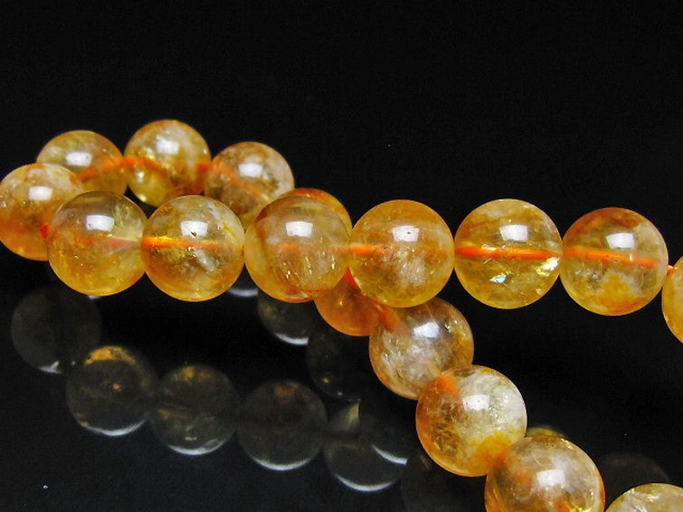 虹入り シトリン ブレスレット 11mm [t366-13836] 2枚目
